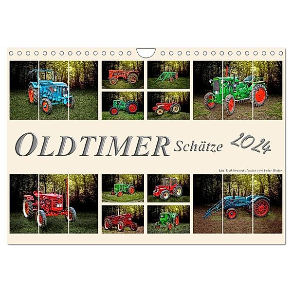 Oldtimer Schätze. Ein Traktoren-Kalender (Wandkalender 2024 DIN A4 quer), CALVENDO Monatskalender, Peter Roder