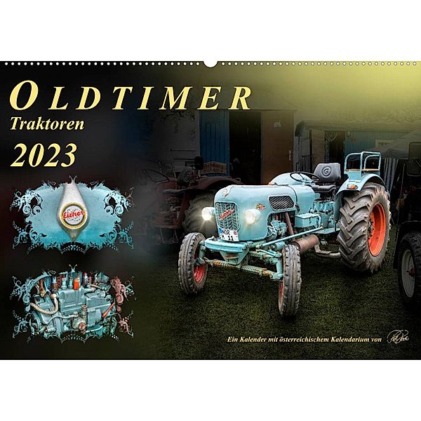 Oldtimer - TraktorenAT-Version  (Wandkalender 2023 DIN A2 quer), Peter Roder