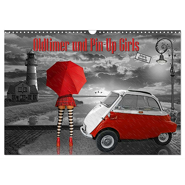 Oldtimer und Pin-Up Girls by Mausopardia (Wandkalender 2024 DIN A3 quer), CALVENDO Monatskalender, Monika Jüngling alias Mausopardia