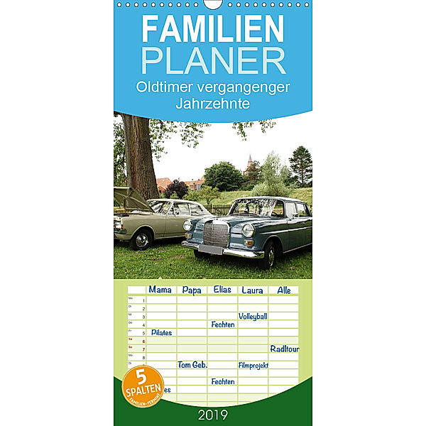 Oldtimer vergangenger Jahrzehnte - Familienplaner hoch (Wandkalender 2019 , 21 cm x 45 cm, hoch), Anja Bagunk