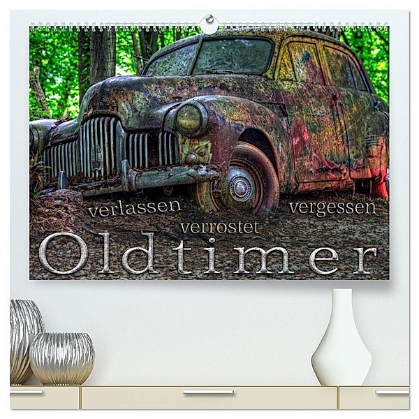 Oldtimer - verlassen verrostet vergessen (hochwertiger Premium Wandkalender 2024 DIN A2 quer), Kunstdruck in Hochglanz, Heribert Adams foto-you.de