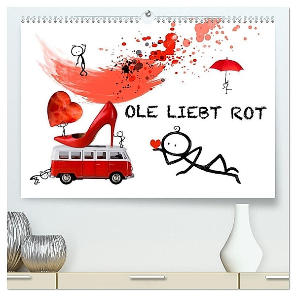 OLE LIEBT ROT (hochwertiger Premium Wandkalender 2024 DIN A2 quer), Kunstdruck in Hochglanz, Marion Krätschmer