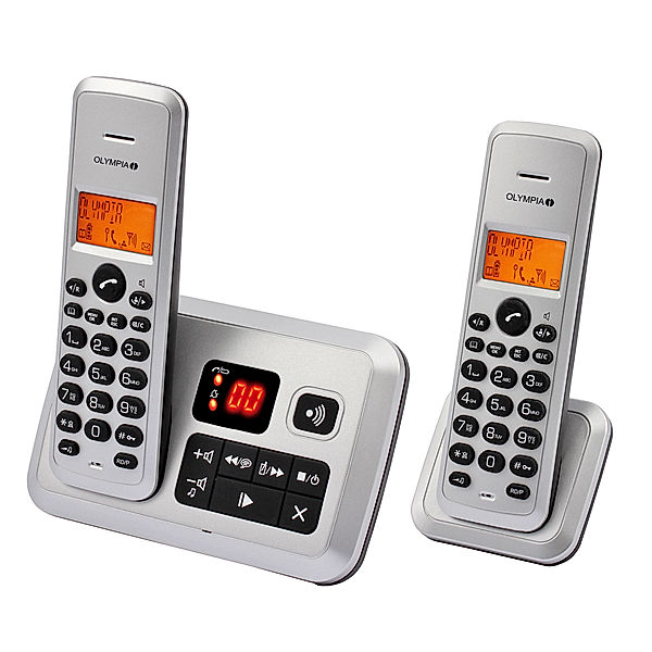 Olympia DECT Duo mit AB (Farbe: silber)