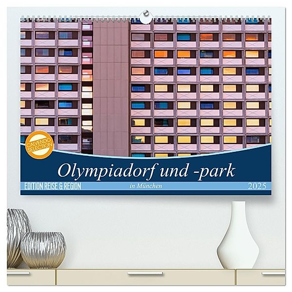 Olympiadorf und -park in München (hochwertiger Premium Wandkalender 2025 DIN A2 quer), Kunstdruck in Hochglanz, Calvendo, Martina Schikore