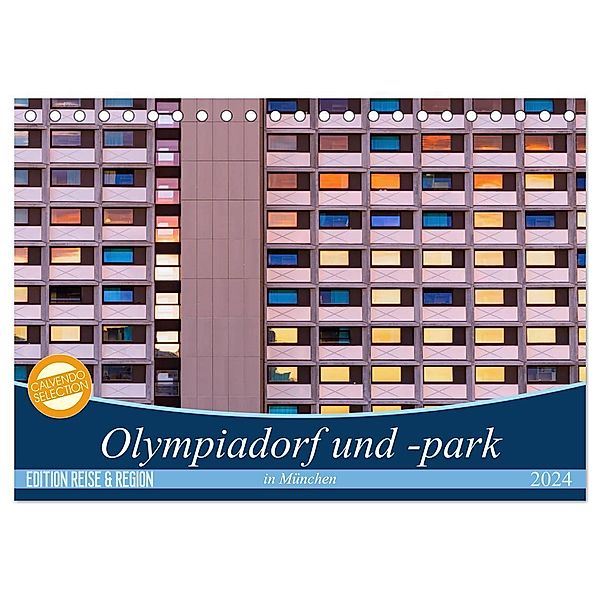Olympiadorf und -park in München (Tischkalender 2024 DIN A5 quer), CALVENDO Monatskalender, Martina Schikore