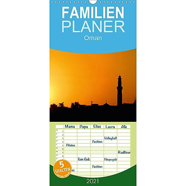 Oman - Familienplaner hoch (Wandkalender 2021 , 21 cm x 45 cm, hoch), Brigitte Dürr