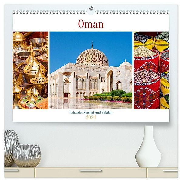 Oman - Reiseziel Maskat und Salalah (hochwertiger Premium Wandkalender 2024 DIN A2 quer), Kunstdruck in Hochglanz, Nina Schwarze