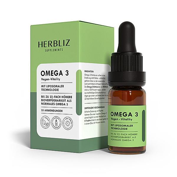 Omega 3 liposomal, 22-fach erhöht bioverfügbar von Herbliz (10ml)