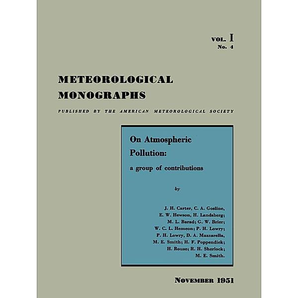 On Atmospheric Pollution / Meteorological Monographs Bd.1