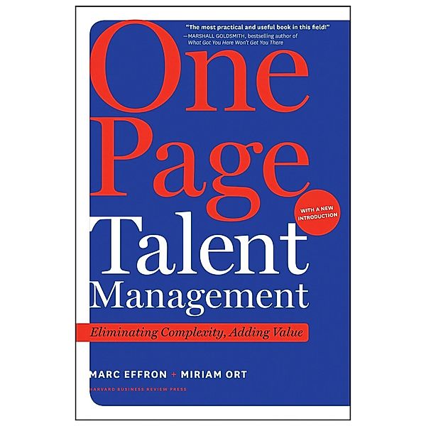 One Page Talent Management, with a New Introduction, Marc Effron, Miriam Ort