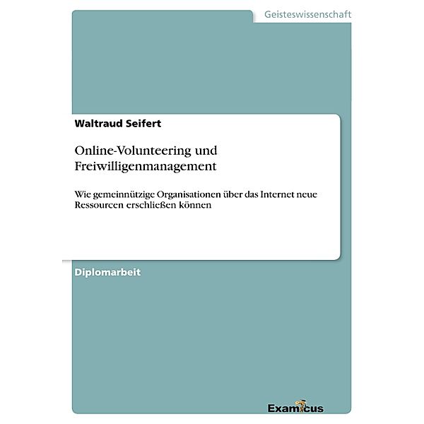 Online-Volunteering und Freiwilligenmanagement, Waltraud Seifert
