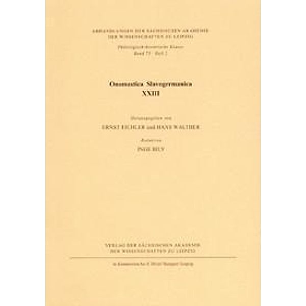 Onomastica Slavogermanica XXIII