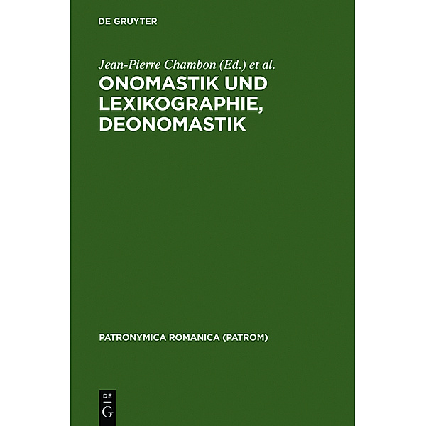 Onomastik und Lexikographie. Deonomastik, Dieter Kremer