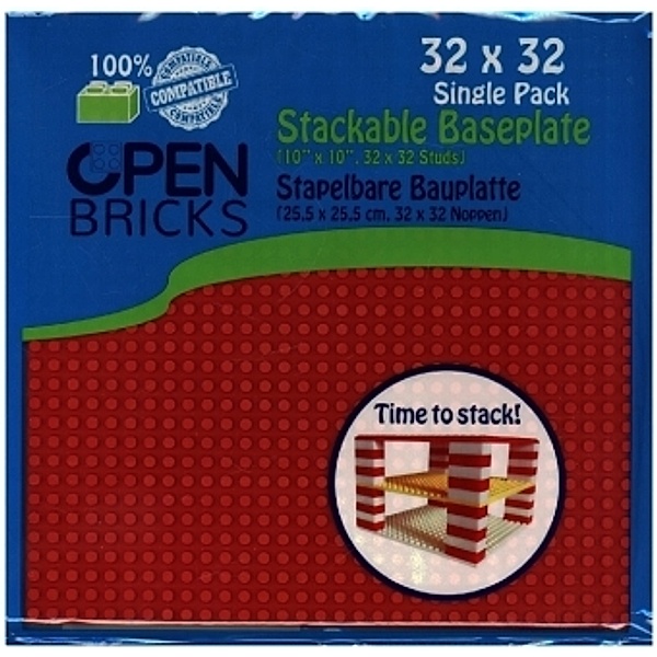 Open Bricks Baseplate 32 x 32 red