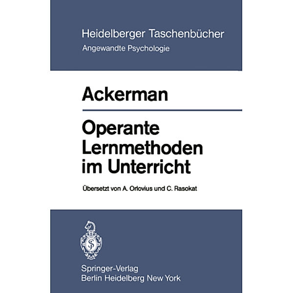 Operante Lernmethoden im Unterricht, J. M. Ackerman