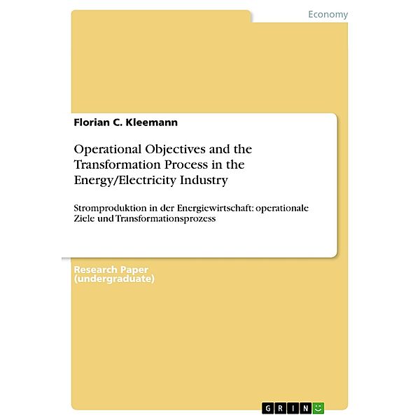 Operational Objectives and the Transformation Process in the Energy/Electricity Industry, Florian C. Kleemann