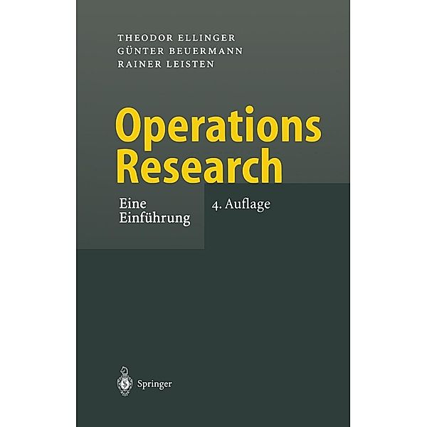 Operations Research, Theodor Ellinger, Günter Beuermann, Rainer Leisten