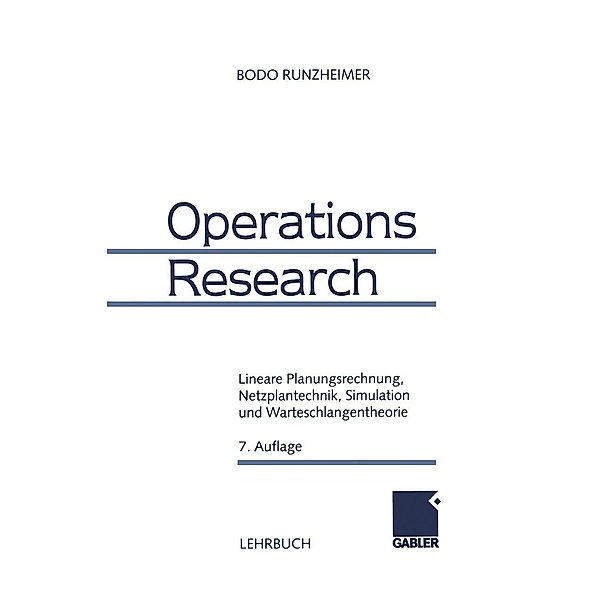 Operations Research / Moderne Wirtschaftsbücher Bd.7, Bodo Runzheimer