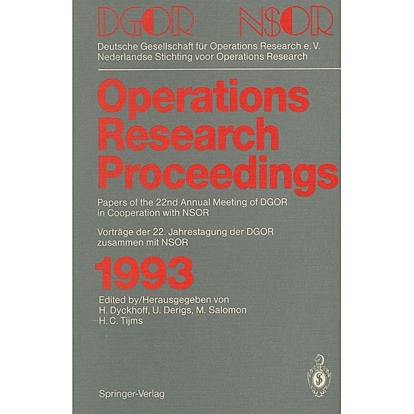Operations Research Proceedings 1993 / Operations Research Proceedings Bd.1993