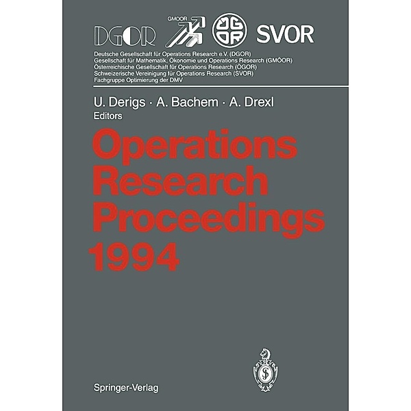 Operations Research Proceedings 1994 / Operations Research Proceedings Bd.1994
