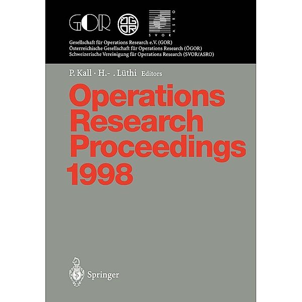 Operations Research Proceedings 1998 / Operations Research Proceedings Bd.1998