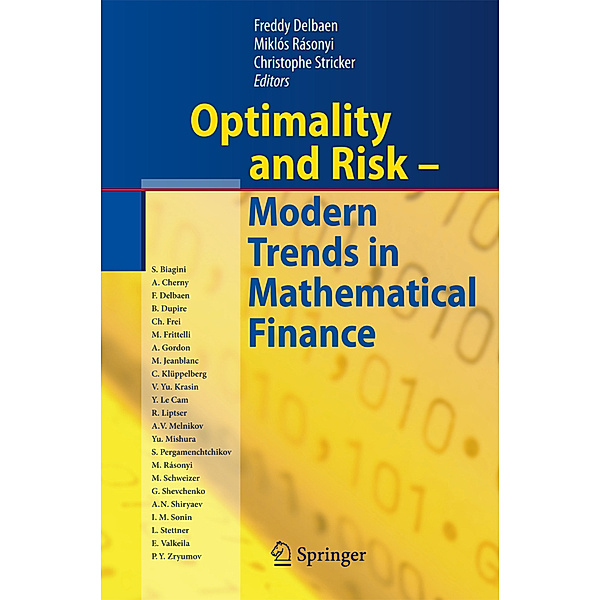 Optimality and Risk - Modern Trends in Mathematical Finance
