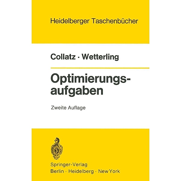 Optimierungsaufgaben / Heidelberger Taschenbücher Bd.15, L. Collatz, W. Wetterling