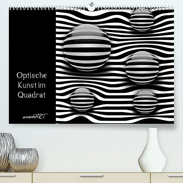 Optische Kunst im Quadrat (Premium, hochwertiger DIN A2 Wandkalender 2023, Kunstdruck in Hochglanz), manhART