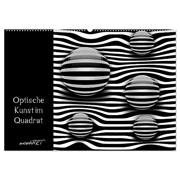 Optische Kunst im Quadrat (Wandkalender 2024 DIN A2 quer), CALVENDO Monatskalender, manhART