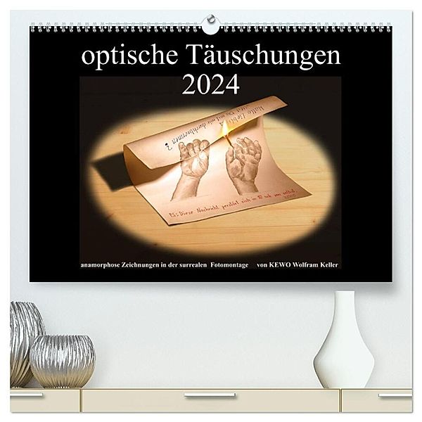 optische Täuschungen 2024 (hochwertiger Premium Wandkalender 2024 DIN A2 quer), Kunstdruck in Hochglanz, KEWO Wolfram Keller