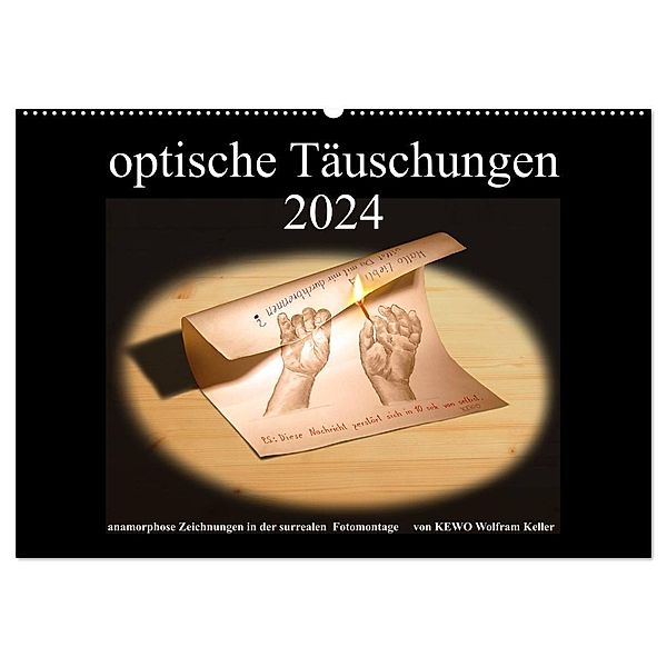 optische Täuschungen 2024 (Wandkalender 2024 DIN A2 quer), CALVENDO Monatskalender, KEWO Wolfram Keller