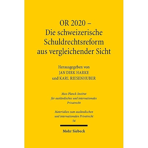 OR 2020 - Die schweizerische Schuldrechtsreform aus vergleichender Sicht