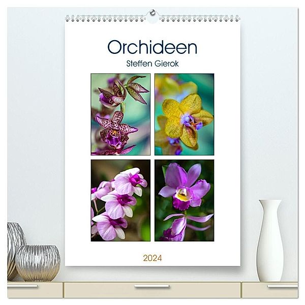 Orchideen (hochwertiger Premium Wandkalender 2024 DIN A2 hoch), Kunstdruck in Hochglanz, Steffen Gierok;Magic Artist Design
