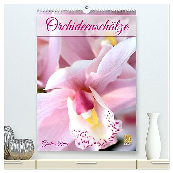 Orchideenschätze (hochwertiger Premium Wandkalender 2024 DIN A2 hoch), Kunstdruck in Hochglanz, Gisela Kruse