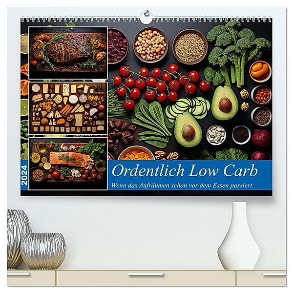 Ordentlich Low Carb (hochwertiger Premium Wandkalender 2024 DIN A2 quer), Kunstdruck in Hochglanz, Kerstin Waurick