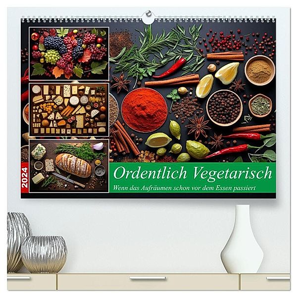 Ordentlich Vegetarisch (hochwertiger Premium Wandkalender 2024 DIN A2 quer), Kunstdruck in Hochglanz, Kerstin Waurick
