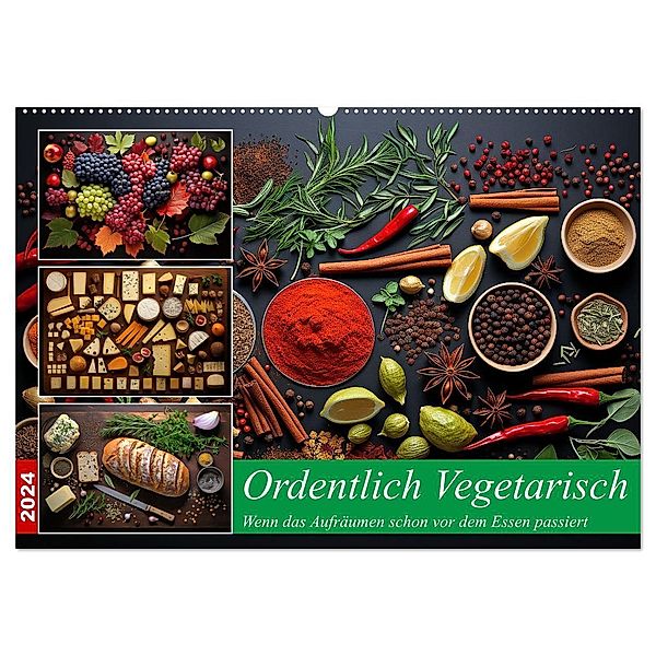 Ordentlich Vegetarisch (Wandkalender 2024 DIN A2 quer), CALVENDO Monatskalender, Kerstin Waurick