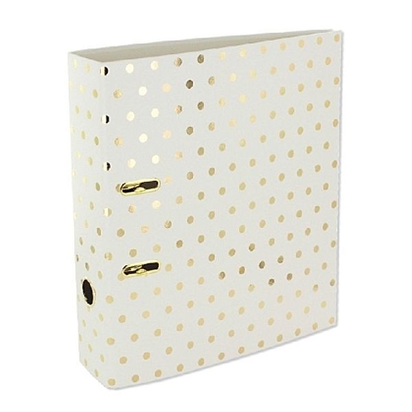 Ordner A4 Shimmer Large Gold Polka - Cream