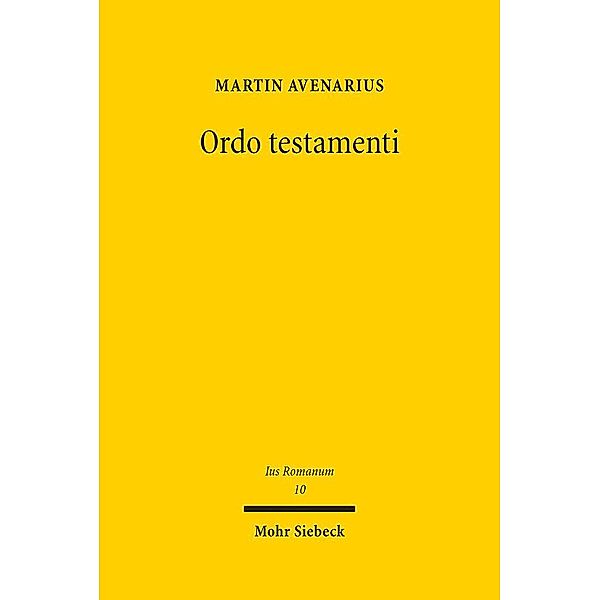 Ordo testamenti, Martin Avenarius