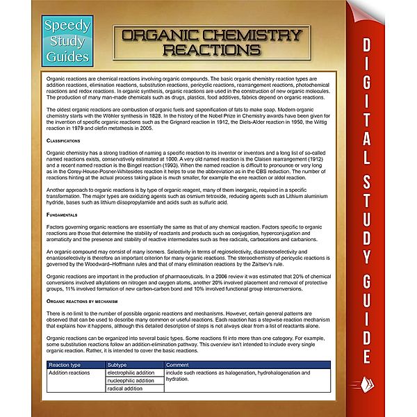 Organic Chemistry Reactions, Speedy Publishing