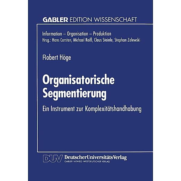 Organisatorische Segmentierung / Gabler Edition Wissenschaft