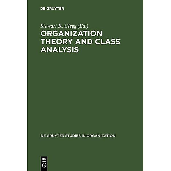 Organization Theory and Class Analysis / De Gruyter Studies in Organization Bd.17
