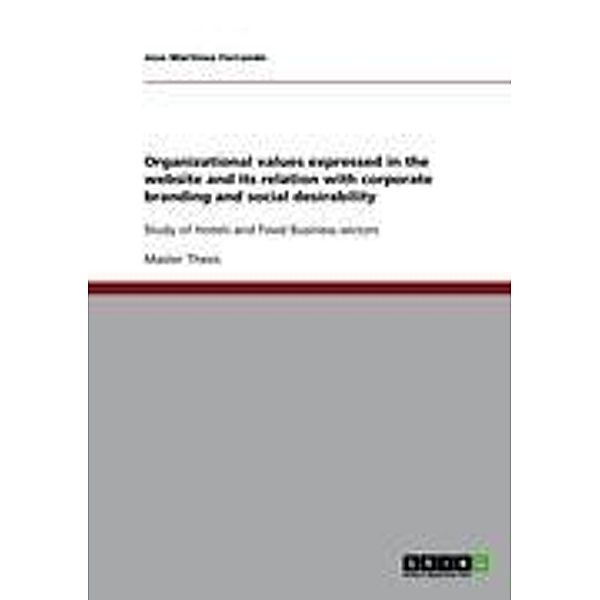 Organizational values expressed in the website and its relation with corporate branding and social desirability, Jose Martinez Ferrando