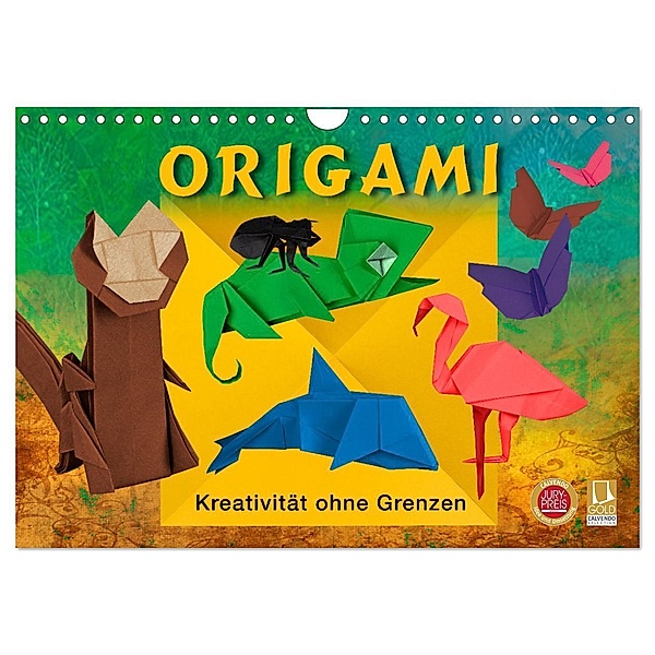 ORIGAMI - Kreativität ohne Grenzen (Wandkalender 2024 DIN A4 quer), CALVENDO Monatskalender, Marion Krätschmer