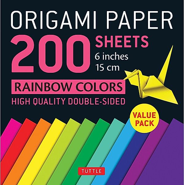 Origami Paper 200 sheets Rainbow Colors 6 (15 cm)