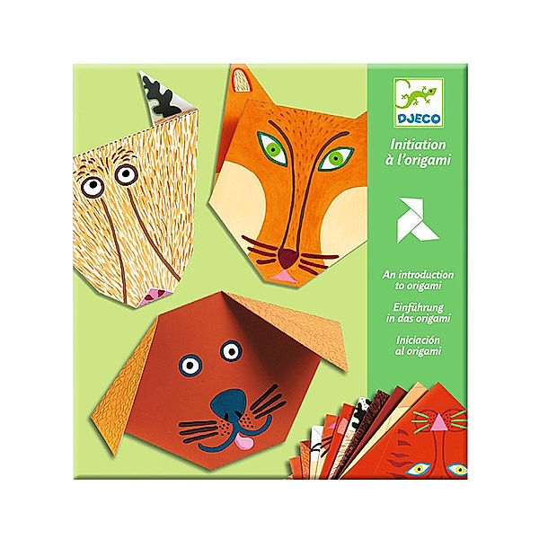 Djeco Origami-Papier ANIMALS 24 Blatt in bunt