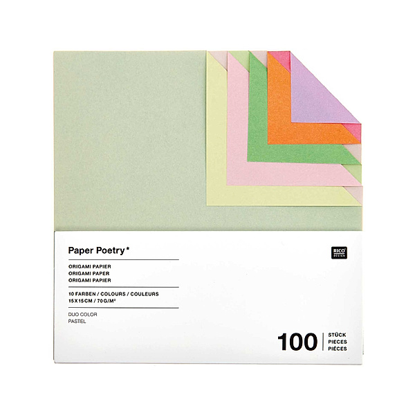 Origami-Papier DUO COLOR - PASTEL 100 Blatt