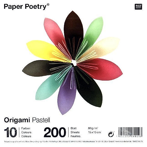 RICO-Design tap Origami Pastell, 15 x 15 cm