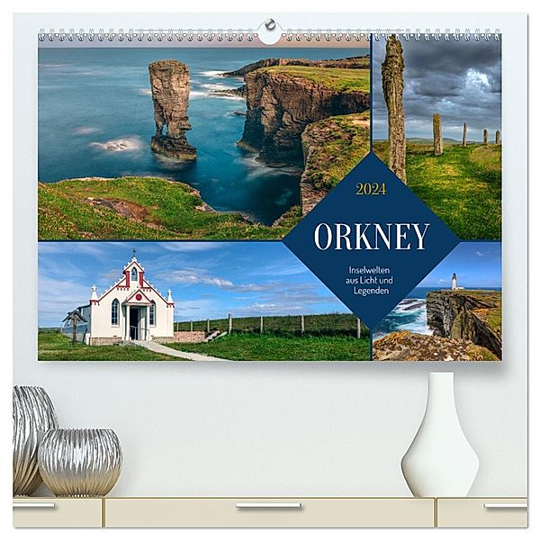 Orkney, Inselwelten aus Licht und Legenden. (hochwertiger Premium Wandkalender 2024 DIN A2 quer), Kunstdruck in Hochglanz, Calvendo, Joana Kruse