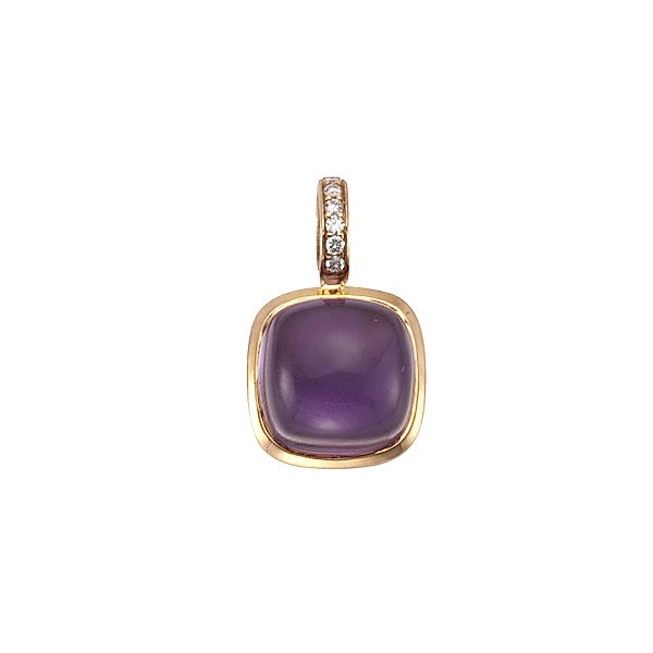 Orolino Anhänger 585/- Gold Amethyst lila 1,65cm Glänzend 0,03ct